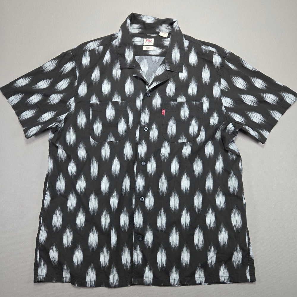 Levi's Ikat Print Relaxed Fit Shirt Button Down Short Sleeve Mens Large